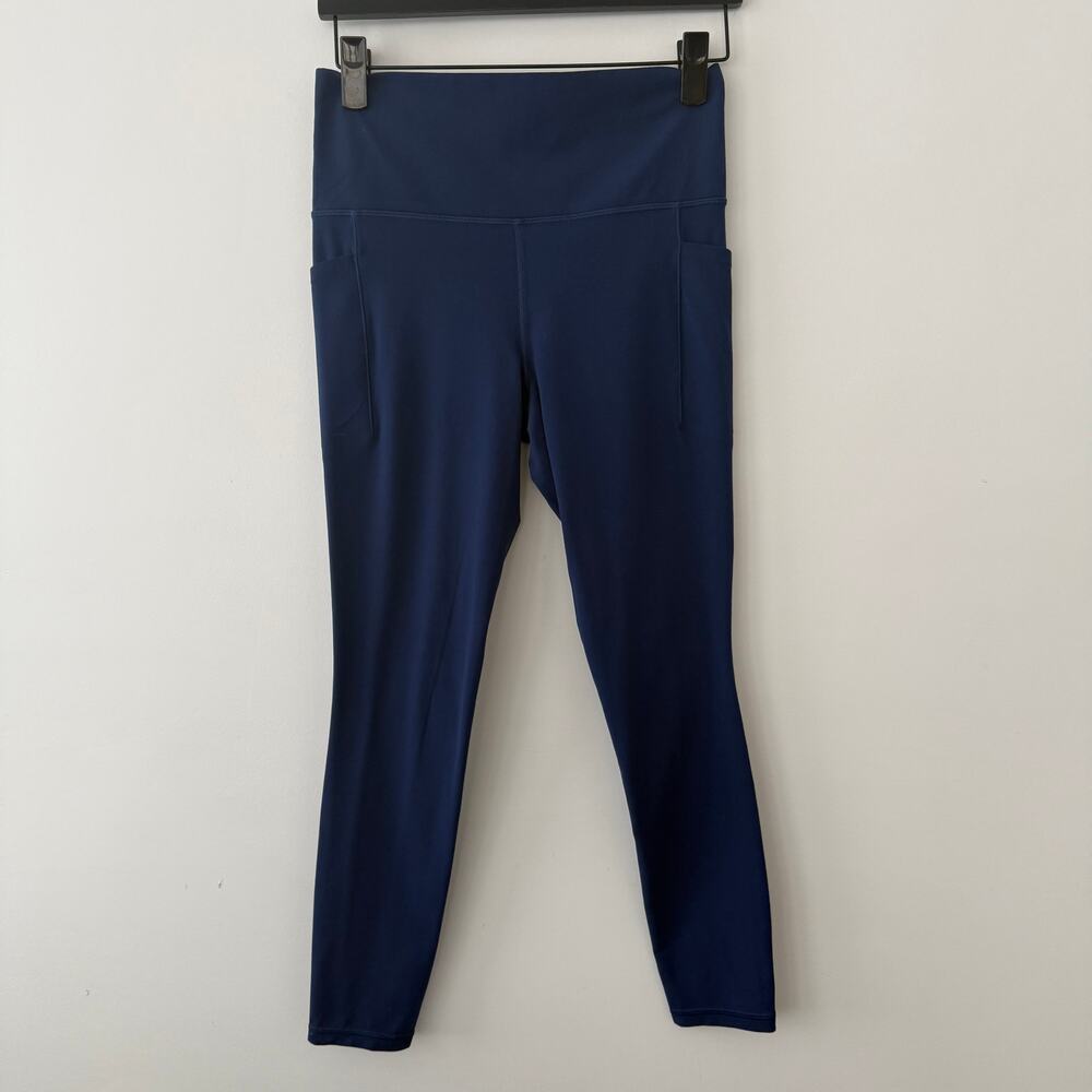 Athleta Salutation Stash Pocket II Tight Ultramarine Blue Size M Side Pockets - Picture 2 of 8